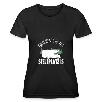 Camping Idée cadeau Camping Camping Outdoor Nature - T-shirt sport Femme - noir - Devant - AI Model Female 172 light (172cm)