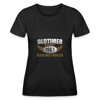 Oldtimer 1967 Geboren Geschenk Geburtstag - Frauen Funktions-T-Shirt - Schwarz - Vorne - AI Model Female 172 light (172cm)