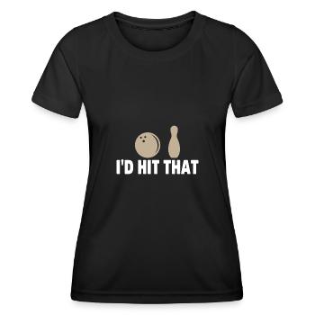 Bowling Bowler Gutter Strike Replacement Needles - Women's Functional T-Shirt - black - Front - AI Model Female 172 light (172cm)