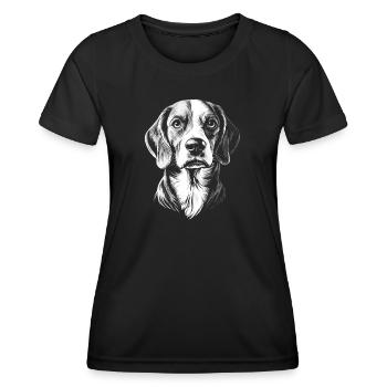 Beagle Portrait Dog Dog Gift Idea - Women's Functional T-Shirt - black - Front - AI Model Female 172 light (172cm)
