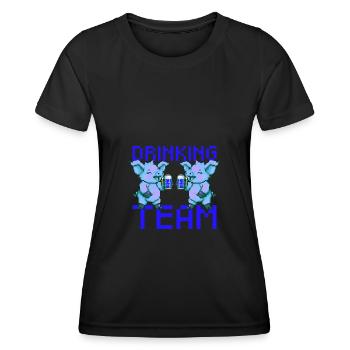 Cochon buvant de la bière en équipe - T-shirt sport Femme - noir - Devant - AI Model Female 172 light (172cm)