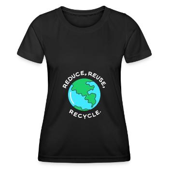 Recycling world co2 Umweltschutz Klimaerwärmung - Frauen Funktions-T-Shirt - Schwarz - Vorne - AI Model Female 172 light (172cm)