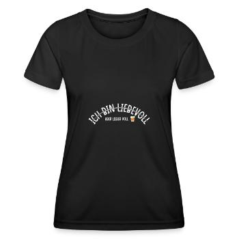Ich bin Liebevoll aber lieber voll - Frauen Funktions-T-Shirt - Schwarz - Vorne - AI Model Female 172 light (172cm)