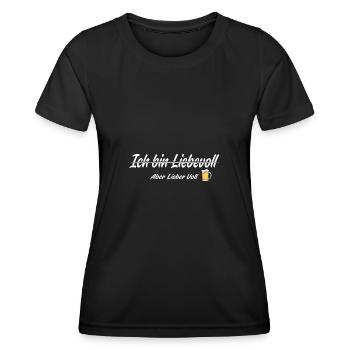 Ich bin Liebevoll aber lieber voll lustig - Frauen Funktions-T-Shirt - Schwarz - Vorne - AI Model Female 172 light (172cm)