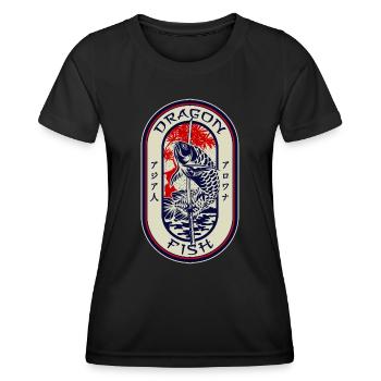Arowana Japonais Dragon Poisson Monstre Gardien de Poisson - T-shirt sport Femme - noir - Devant - AI Model Female 172 light (172cm)