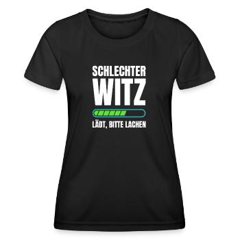 Schlechter Witz Antiwitz Schlechter Humor - Frauen Funktions-T-Shirt - Schwarz - Vorne - AI Model Female 172 light (172cm)