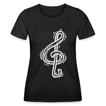 Fröhliche Musiknote - Frauen Funktions-T-Shirt - Schwarz - Vorne - AI Model Female 172 light (172cm)