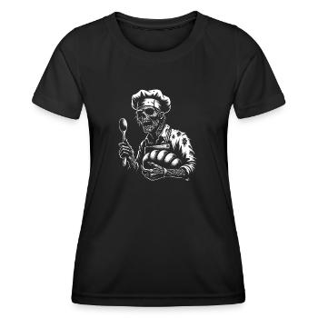 Zombie as Baker - creepy horror baker - Women's Functional T-Shirt - black - Front - AI Model Female 172 light (172cm)