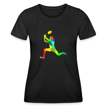 Colorful Rainbow Amarican Football Player Sports - Women's Functional T-Shirt - black - Front - AI Model Female 172 light (172cm)