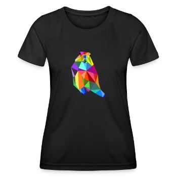 Marmot Beaver Rainbow Animals Polygon - Women's Functional T-Shirt - black - Front - AI Model Female 172 light (172cm)