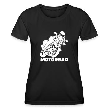Motorrad - Frauen Funktions-T-Shirt - Schwarz - Vorne - AI Model Female 172 light (172cm)