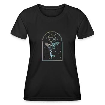 Mondsichel Rose Sorcellerie occulte Wicca Pastel - T-shirt sport Femme - noir - Devant - AI Model Female 172 light (172cm)