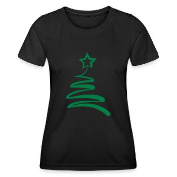 Christmas Tree - Funktionsshirt til damer - sort - Foran - AI Model Female 172 light (172cm)
