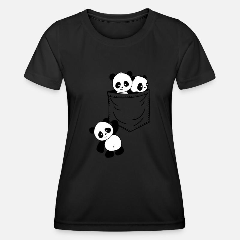 Panda pocket - Women's Functional T-Shirt - black