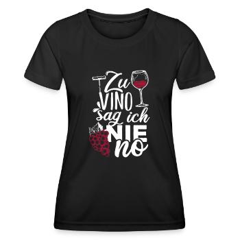 Zu Vino sag ich nie no Wein Rotwein - Frauen Funktions-T-Shirt - Schwarz - Vorne - AI Model Female 172 light (172cm)