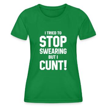 Arrêtez de jurer - T-shirt sport Femme - vert - Devant - AI Model Female 172 dark (172cm)