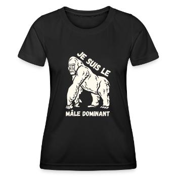 Gorille Je suis le mâle dominant - T-shirt sport Femme - noir - Devant - AI Model Female 172 light (172cm)
