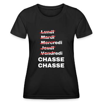 week-end chasse - T-shirt sport Femme - noir - Devant - AI Model Female 172 light (172cm)