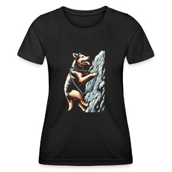 Klettersport und Hund - Frauen Funktions-T-Shirt - Schwarz - Vorne - AI Model Female 172 light (172cm)