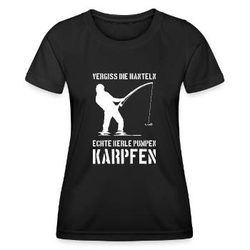 Real Guys Pump Carp Carp Angler Carp - Women's Functional T-Shirt - black - Front - AI Model Female 172 light (172cm)