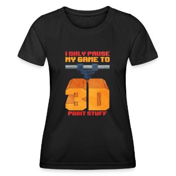Impression 3D - T-shirt sport Femme - noir - Devant - AI Model Female 172 light (172cm)