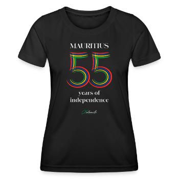 55 years of independence - 55 ans d'indépendance - T-shirt sport Femme - noir - Devant - AI Model Female 172 light (172cm)