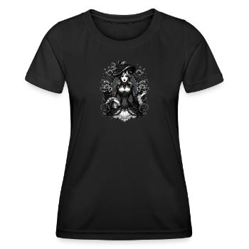Viktorianische Schönheit: Eleganz in Schwarz-Weiß - Frauen Funktions-T-Shirt - Schwarz - Vorne - AI Model Female 172 light (172cm)