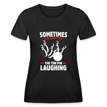 Bowling Bowler Gutter Strike Replacement Needles - Women's Functional T-Shirt - black - Front - AI Model Female 172 light (172cm)