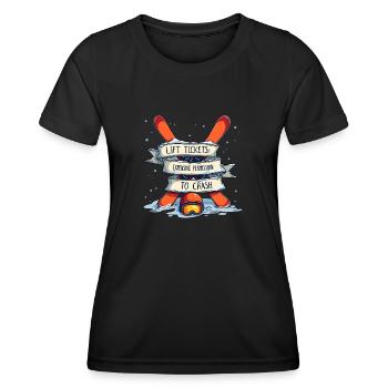 Billets de remontées mécaniques – ski et plaisir sur les pistes - T-shirt sport Femme - noir - Devant - AI Model Female 172 light (172cm)