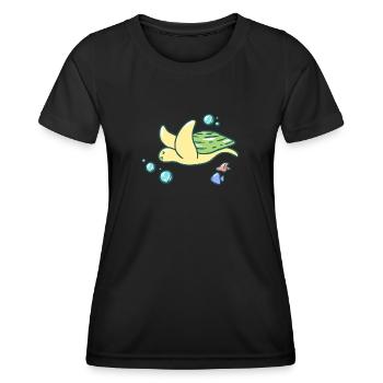 Tortue mignonne - T-shirt sport Femme - noir - Devant - AI Model Female 172 light (172cm)