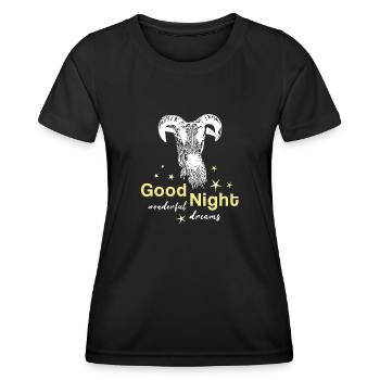 schafbock good night Schaf Schlafshirt - Frauen Funktions-T-Shirt - Schwarz - Vorne - AI Model Female 172 light (172cm)