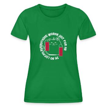 Miau-magischer Glück - Frauen Funktions-T-Shirt - Kelly Green - Vorne - AI Model Female 172 dark (172cm)