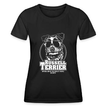 RUSSELL TERRIER coolest people dog saying dogs - Women's Functional T-Shirt - black - Front - AI Model Female 172 light (172cm)