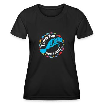 Ich liebe Dugongs Manatees - Frauen Funktions-T-Shirt - Schwarz - Vorne - AI Model Female 172 light (172cm)