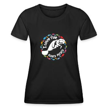 Ich liebe Manatees, die floaty potatoe - Frauen Funktions-T-Shirt - Schwarz - Vorne - AI Model Female 172 light (172cm)