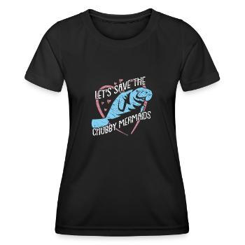 Let's save the manatees. Colorful design - Women's Functional T-Shirt - black - Front - AI Model Female 172 light (172cm)