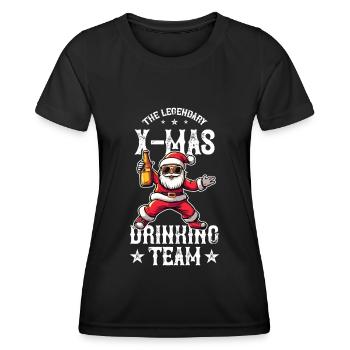 Christmas Drinking Party Team XMas - Women's Functional T-Shirt - black - Front - AI Model Female 172 light (172cm)