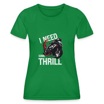 Freedom Trail : Âme de motard, cadeau - T-shirt sport Femme - vert - Devant - AI Model Female 172 dark (172cm)