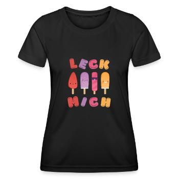 LECK MICH - Frauen Funktions-T-Shirt - Schwarz - Vorne - AI Model Female 172 light (172cm)
