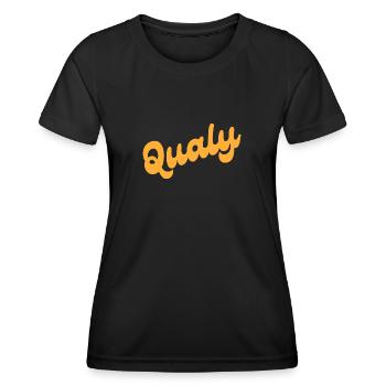 Qualy - Frauen Funktions-T-Shirt - Schwarz - Vorne - AI Model Female 172 light (172cm)