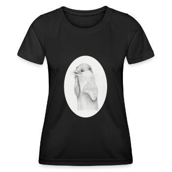 Otter Oval - T-shirt sport Femme - noir - Devant - AI Model Female 172 light (172cm)