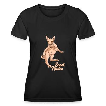Sphynx Cat Send Nudes - Women's Functional T-Shirt - black - Front - AI Model Female 172 light (172cm)