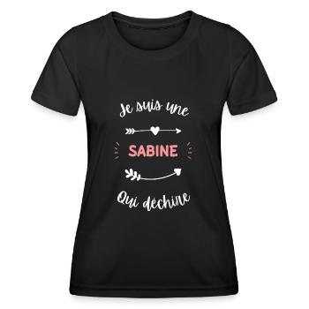 Je suis une sabine qui déchire - T-shirt sport Femme - noir - Devant - AI Model Female 172 light (172cm)