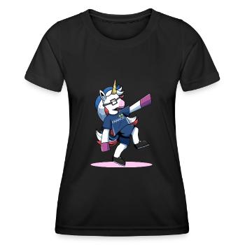 Licorne supporter équipe de france coupe du monde - T-shirt sport Femme - noir - Devant - AI Model Female 172 light (172cm)