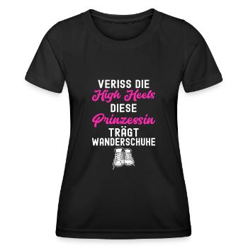 Wandern Geschenkidee Wanderer Berge Trekking - Frauen Funktions-T-Shirt - Schwarz - Vorne - AI Model Female 172 light (172cm)