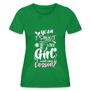 Weapon Ammunition Firearm - Women's Functional T-Shirt - kelly green - Front - AI Model Female 172 dark (172cm)