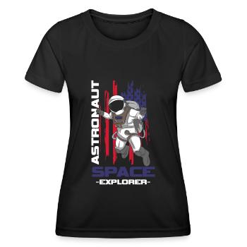 Fusée de combinaison spatiale d’astronaute - T-shirt sport Femme - noir - Devant - AI Model Female 172 light (172cm)