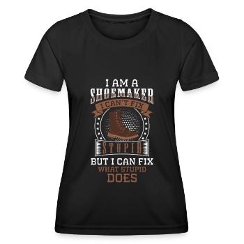 Cobbler Profession Boots Leather - Women's Functional T-Shirt - black - Front - AI Model Female 172 light (172cm)