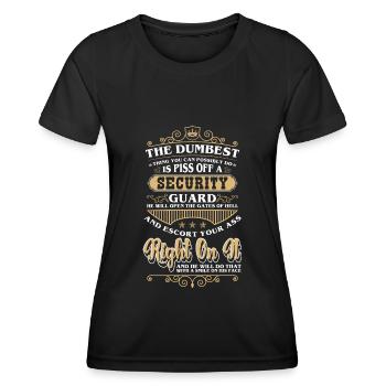Wachmann Sicherheitsbeamter Türsteher Wache - Frauen Funktions-T-Shirt - Schwarz - Vorne - AI Model Female 172 light (172cm)