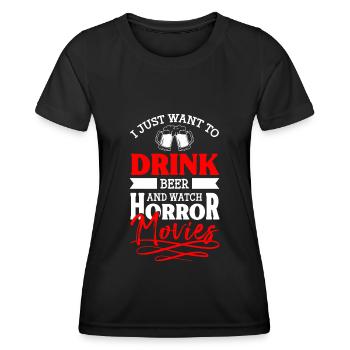 Filmliebhaber Kinoabend Hollywood - Frauen Funktions-T-Shirt - Schwarz - Vorne - AI Model Female 172 light (172cm)